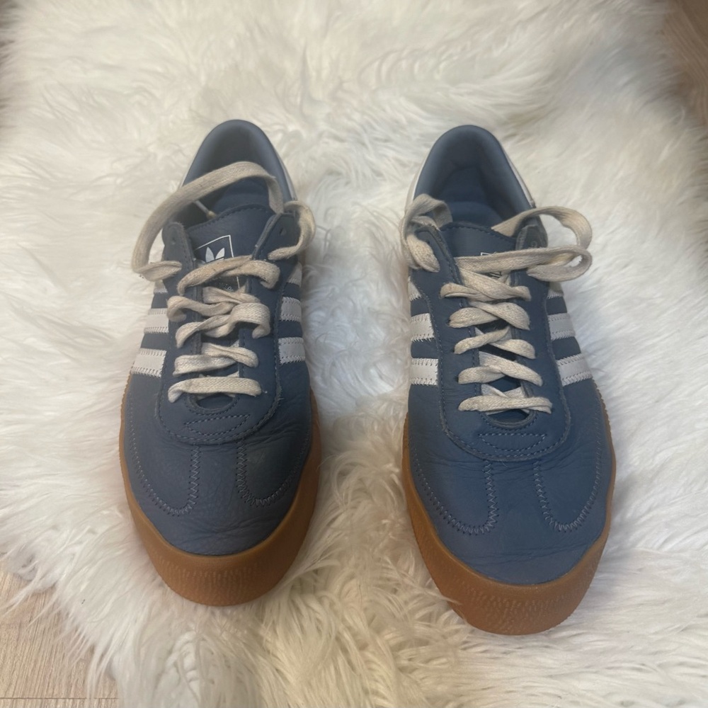 Adidas Men's Navy and White Sneakers